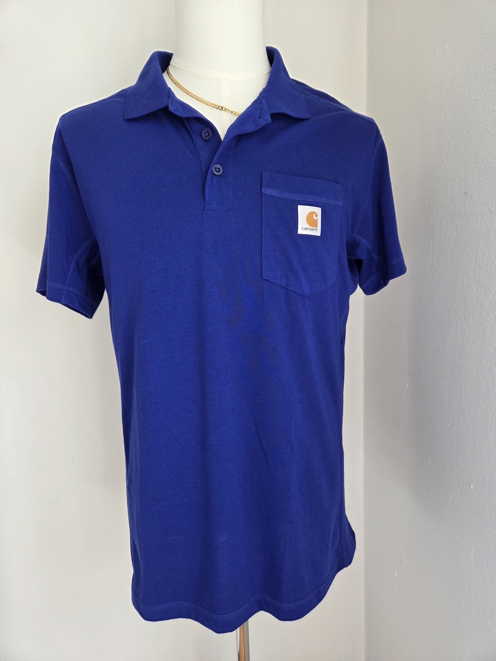 Carhartt Men's Royal Blue Short-Sleeve Polo with Chest Pocket